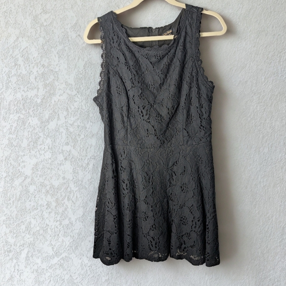 City Studio Juniors Lace Trim Mini Fit & Flare Dress Size 13 Black - Picture 3 of 10